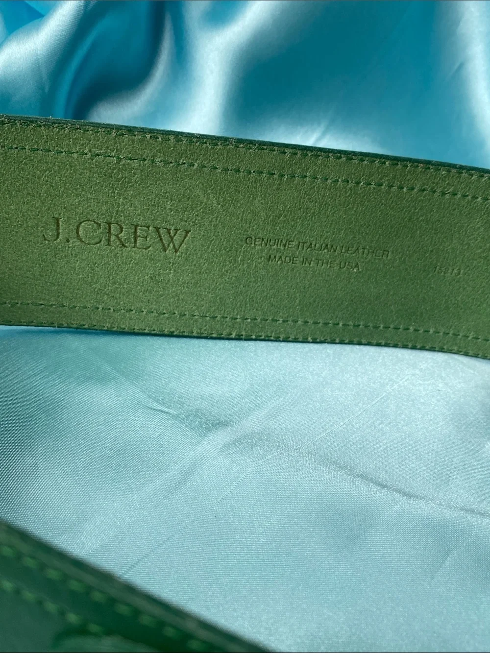 J. Crew Emerald Green Double-Buckle Leather Waist Belt